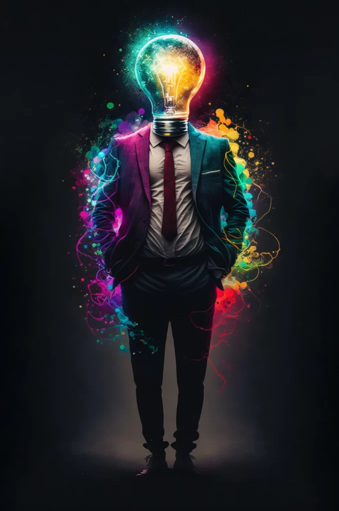 businessman with glowing